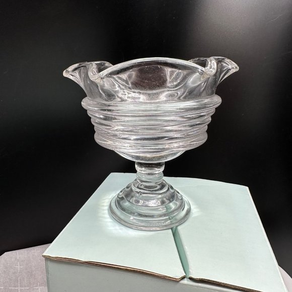 PartyLite Sundae Pillar Votive Candle Holder Retired Clear Glass Home Decor - Picture 5 of 8